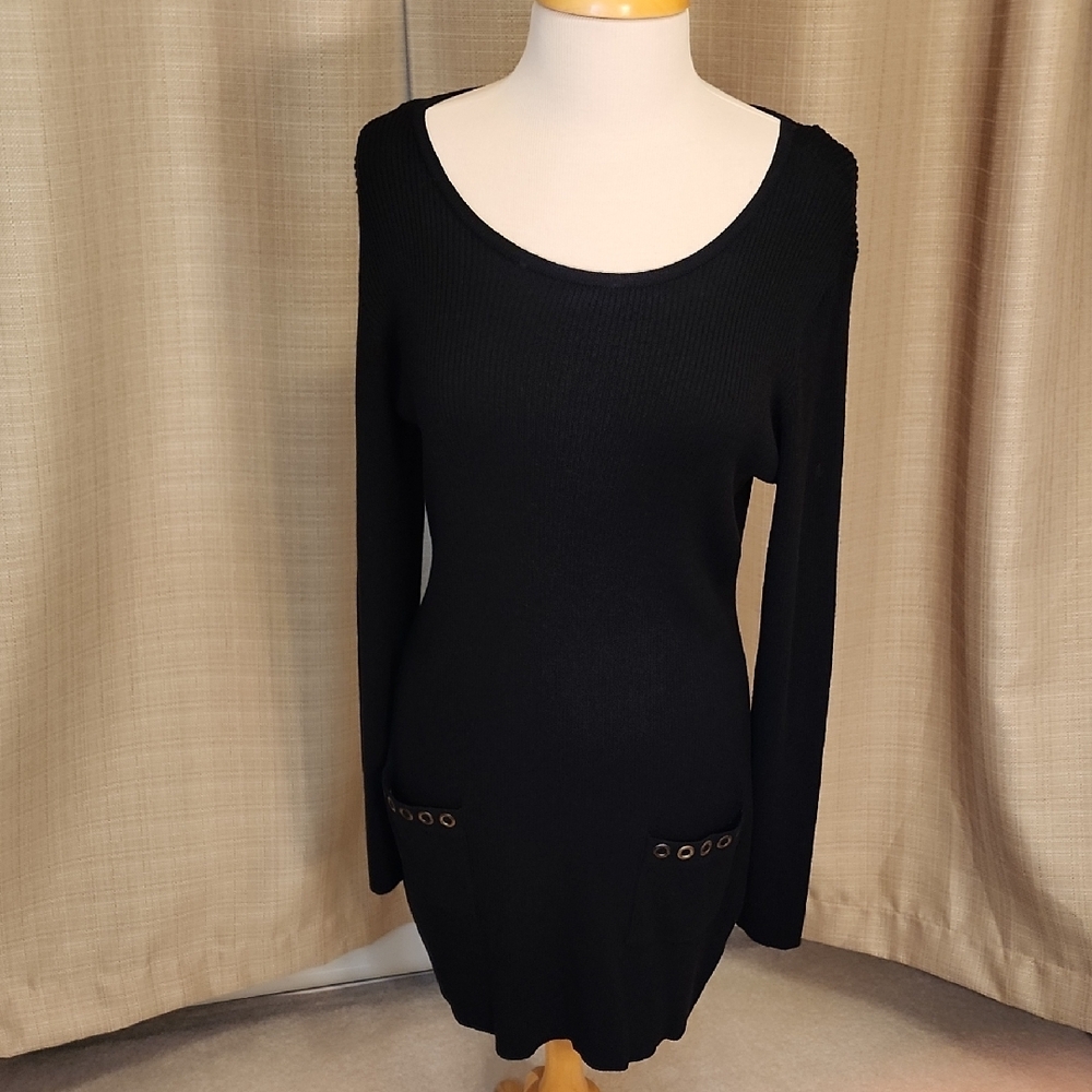 Alyx Edgy Black Knit Long Sleeve Dress